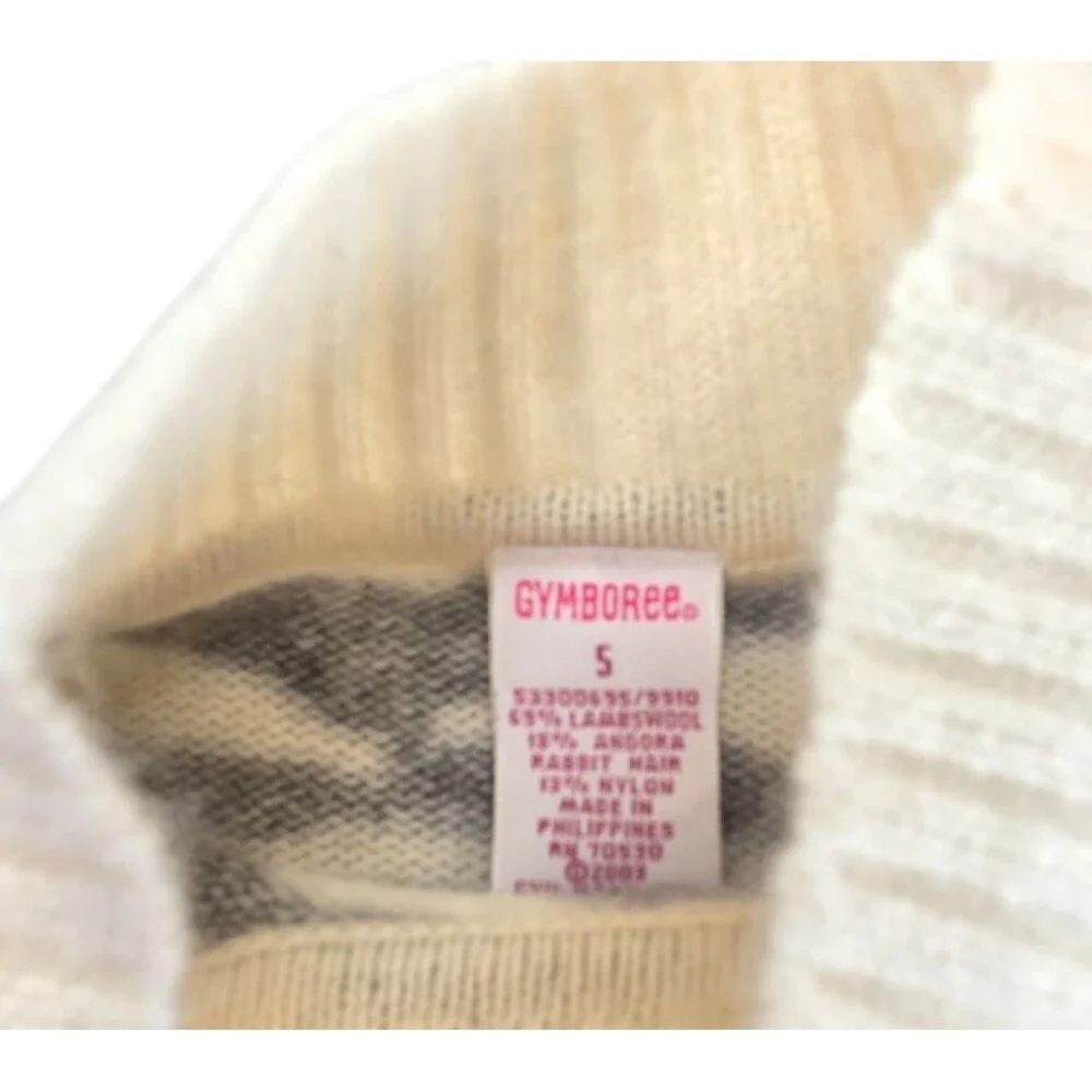 Vintage Deadstock Gymboree Mod Zebra Angora Sweater Size 5 White Black B2 School